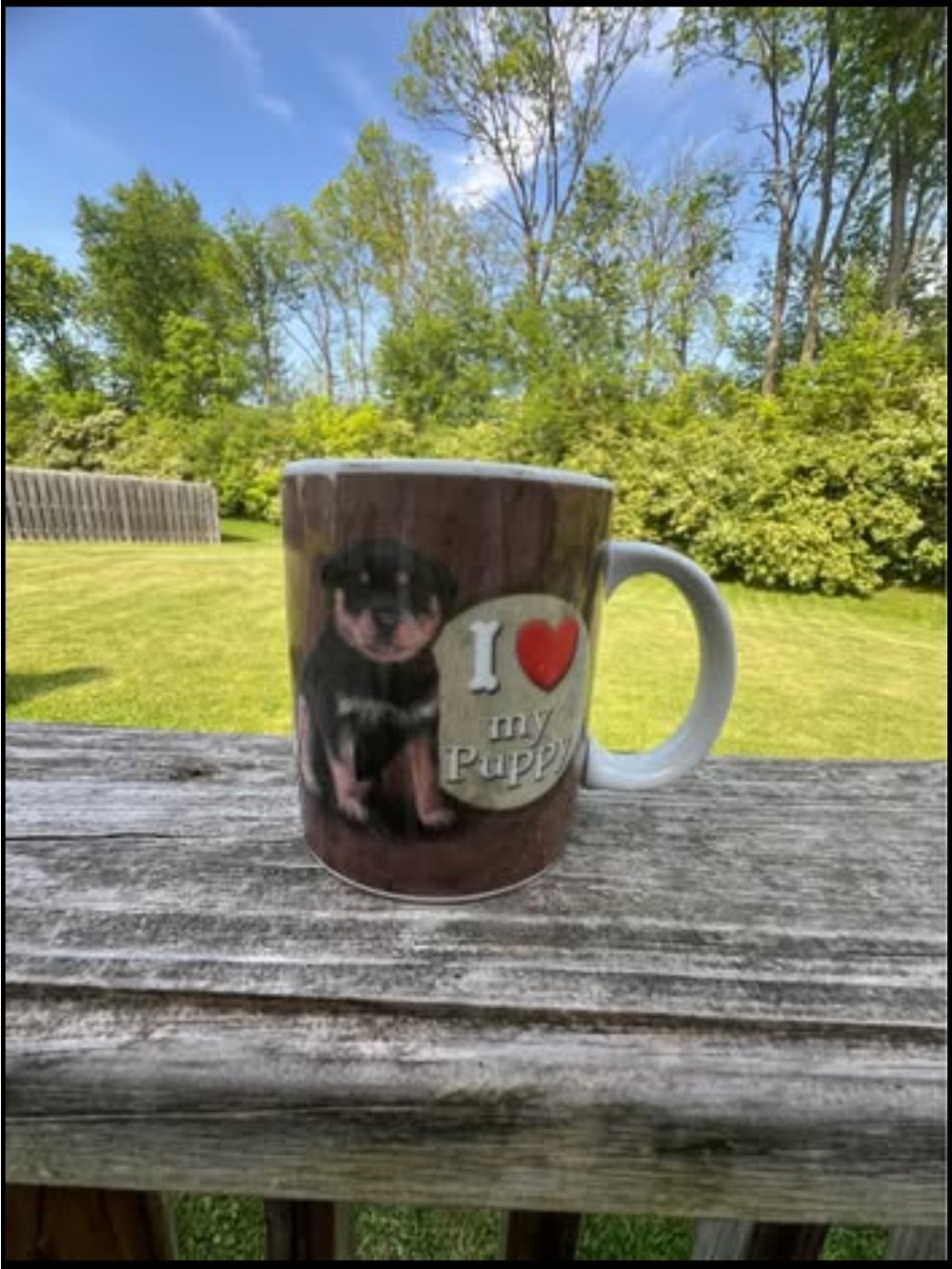 I Love My Puppy Ceramic Mug - Brown & White